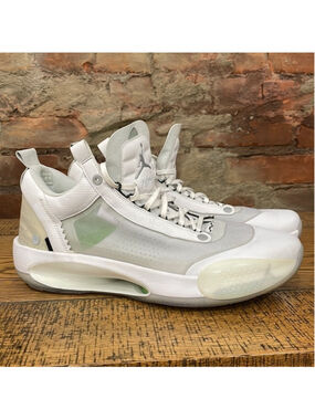 Air Jordan XXXIV 34 Low 'Pure Money White Silver Green Rare Size 14 Basketball